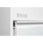 Archivador metálico con cerradura de 3 cajones, blanco/negro, para un solo usuario