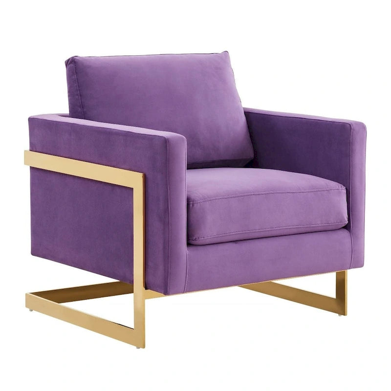 Sillón Acento Aterciopelado Beige de Mediados de Siglo - Asiento Individual