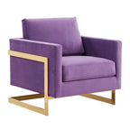 Sillón Acento Aterciopelado Beige de Mediados de Siglo - Asiento Individual