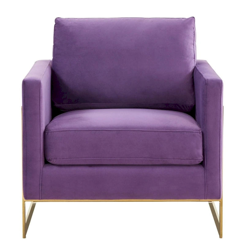 Sillón Acento Aterciopelado Beige de Mediados de Siglo - Asiento Individual