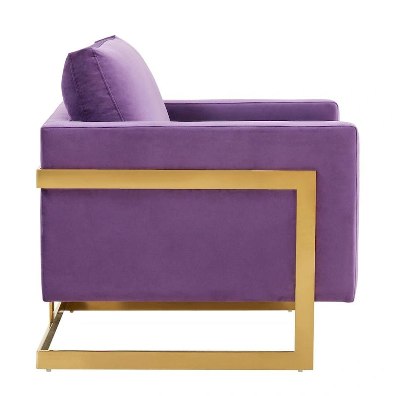 Sillón Acento Aterciopelado Beige de Mediados de Siglo - Asiento Individual