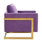 Sillón Acento Aterciopelado Beige de Mediados de Siglo - Asiento Individual