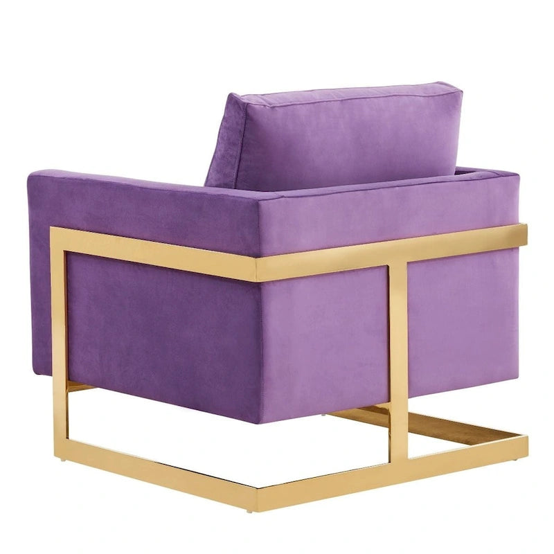 Sillón Acento Aterciopelado Beige de Mediados de Siglo - Asiento Individual