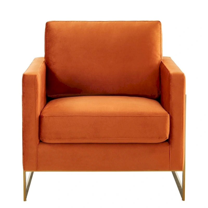 Sillón Acento Aterciopelado Beige de Mediados de Siglo - Asiento Individual