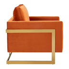 Sillón Acento Aterciopelado Beige de Mediados de Siglo - Asiento Individual