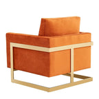 Sillón Acento Aterciopelado Beige de Mediados de Siglo - Asiento Individual