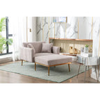 Sillón tapizado Teddy con patas de oro rosa, asiento individual — Gris / Rosa / Amarillo / Blanco / Camel
