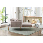 Sillón tapizado Teddy con patas de oro rosa, asiento individual — Gris / Rosa / Amarillo / Blanco / Camel