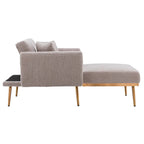 Sillón tapizado Teddy con patas de oro rosa, asiento individual — Gris / Rosa / Amarillo / Blanco / Camel