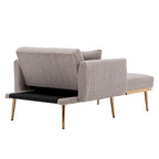 Sillón tapizado Teddy con patas de oro rosa, asiento individual — Gris / Rosa / Amarillo / Blanco / Camel