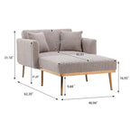 Sillón tapizado Teddy con patas de oro rosa, asiento individual — Gris / Rosa / Amarillo / Blanco / Camel