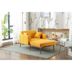Sillón tapizado Teddy con patas de oro rosa, asiento individual — Gris / Rosa / Amarillo / Blanco / Camel