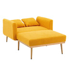 Sillón tapizado Teddy con patas de oro rosa, asiento individual — Gris / Rosa / Amarillo / Blanco / Camel