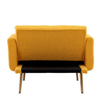 Sillón tapizado Teddy con patas de oro rosa, asiento individual — Gris / Rosa / Amarillo / Blanco / Camel