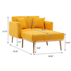 Sillón tapizado Teddy con patas de oro rosa, asiento individual — Gris / Rosa / Amarillo / Blanco / Camel