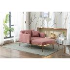 Sillón tapizado Teddy con patas de oro rosa, asiento individual — Gris / Rosa / Amarillo / Blanco / Camel