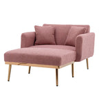 Sillón tapizado Teddy con patas de oro rosa, asiento individual — Gris / Rosa / Amarillo / Blanco / Camel