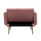 Sillón tapizado Teddy con patas de oro rosa, asiento individual — Gris / Rosa / Amarillo / Blanco / Camel