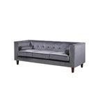 Sofá de terciopelo de dos plazas con brazos cuadrados en azul / verde / gris / marfil