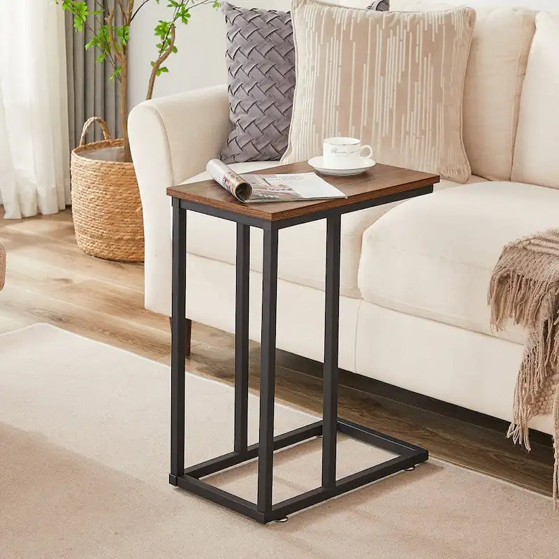 Juego de mesas de centro y auxiliares retro de 3 piezas en negro/gris/marrón