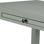 Mesa auxiliar de 3 niveles con cajón y bandeja extraíble para bebidas — Azul marino / Gris envejecido / Blanco envejecido, 1 persona