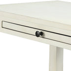 Mesa auxiliar de 3 niveles con cajón y bandeja extraíble para bebidas — Azul marino / Gris envejecido / Blanco envejecido, 1 persona