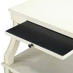 Mesa auxiliar de 3 niveles con cajón y bandeja extraíble para bebidas — Azul marino / Gris envejecido / Blanco envejecido, 1 persona