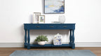 Mesa de Consola con 3 Cajones Azul Marino / Espresso Claro / Blanco Antiguo / Azul Retro / Marrón de Mediados de Siglo, Individual