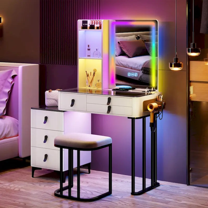 Tocador de Maquillaje con Luz LED