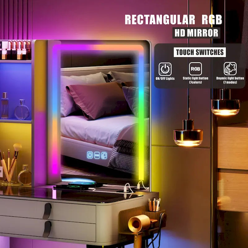 Tocador de Maquillaje con Luz LED