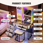 Tocador de Maquillaje con Luz LED