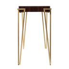 Mesa Consola con Cubierta de Vidrio, Marrón/Dorado, Estilo Contemporáneo, 1 Persona