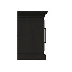 Mueble para TV con puertas de cristal negro y diseño X-Mullion para televisores de hasta 65"