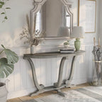 Mesa consola de entrada DH BASIC de 48 pulgadas de roble gris vintage estilo granja de Denhour