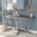 Mesa consola de entrada DH BASIC de 48 pulgadas de roble gris vintage estilo granja de Denhour