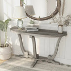 Mesa consola de entrada DH BASIC de 48 pulgadas de roble gris vintage estilo granja de Denhour