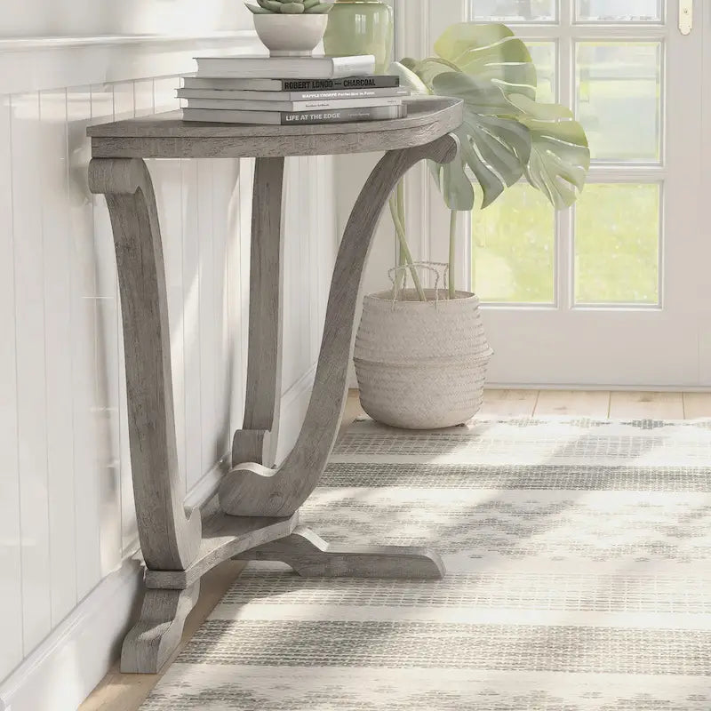 Mesa consola de entrada DH BASIC de 48 pulgadas de roble gris vintage estilo granja de Denhour