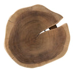 Mesa auxiliar redonda de madera de acacia marrón/negro con patas de metal negro – 1 persona