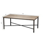 Corvus Belmont Mesa de centro rectangular moderna de madera de 46 x 24
