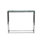 Mesa Consola Trineo de Cromo con Vidrio Templado Transparente / Negro / Dorado