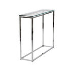 Mesa Consola Trineo de Cromo con Vidrio Templado Transparente / Negro / Dorado