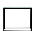 Mesa Consola Trineo de Cromo con Vidrio Templado Transparente / Negro / Dorado
