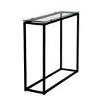 Mesa Consola Trineo de Cromo con Vidrio Templado Transparente / Negro / Dorado
