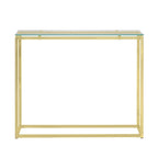 Mesa Consola Trineo de Cromo con Vidrio Templado Transparente / Negro / Dorado