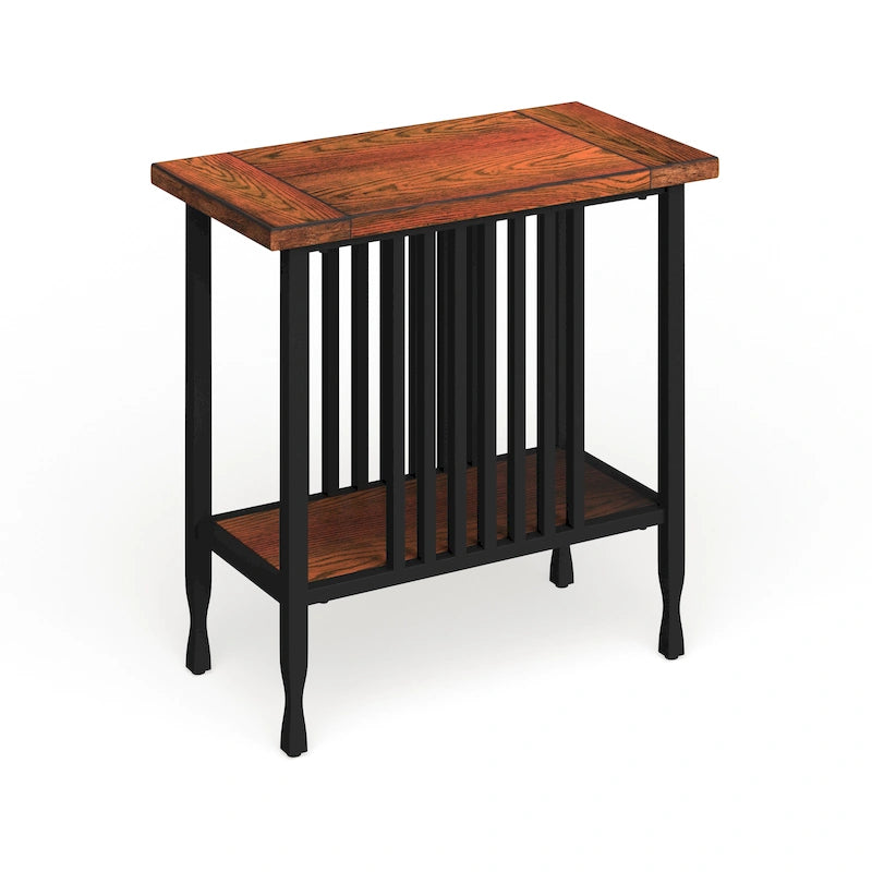 Mesa Auxiliar Estrecha Marrón/Negro y Negro Lavado, Mesa Auxiliar Individual