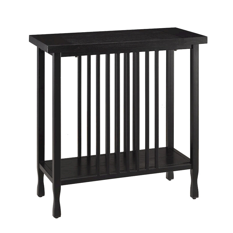 Mesa Auxiliar Estrecha Marrón/Negro y Negro Lavado, Mesa Auxiliar Individual
