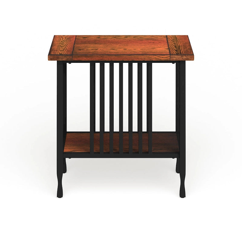 Mesa Auxiliar Estrecha Marrón/Negro y Negro Lavado, Mesa Auxiliar Individual