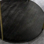 Mesa de centro redonda negra de 2 niveles