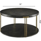 Mesa de centro redonda negra de 2 niveles