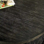 Mesa de centro redonda negra de 2 niveles